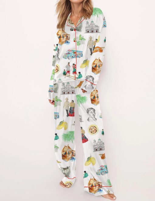 Philippines Filipino Satin Pajama Set For Women - Image 2