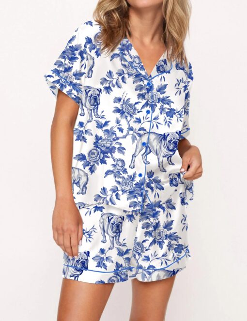 French Bulldog Satin Pajama Set For Women - Image 5