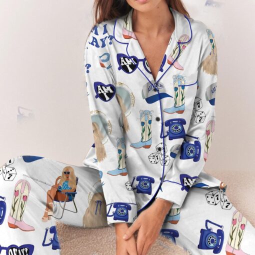 Am I Okay Moroney Silky Satin Pajama Set For Women - Image 5