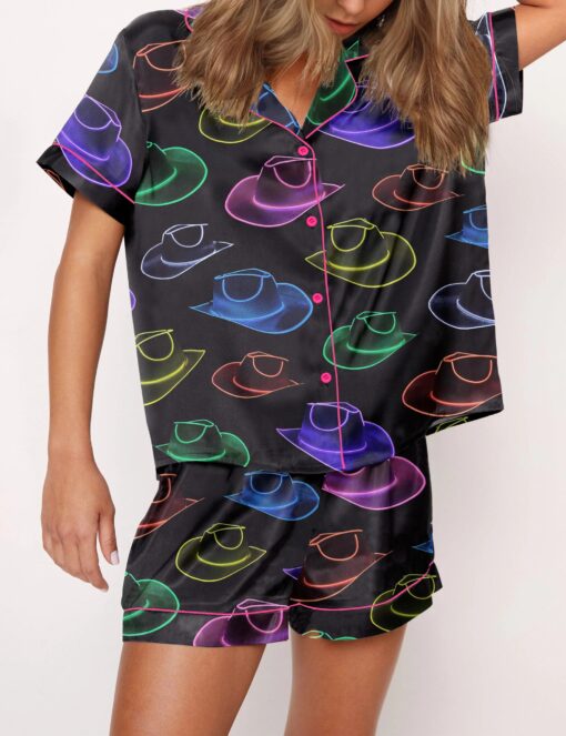 Cowgirl Hat Party Satin Pajama Set For Women - Image 3