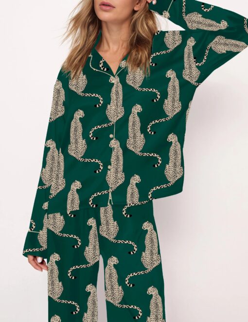 Cheetah Satin Pajama Set For Women - Image 6