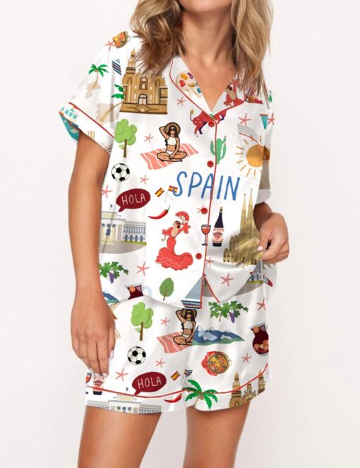 Spain Travel Watercolor Pajama Set - Image 5