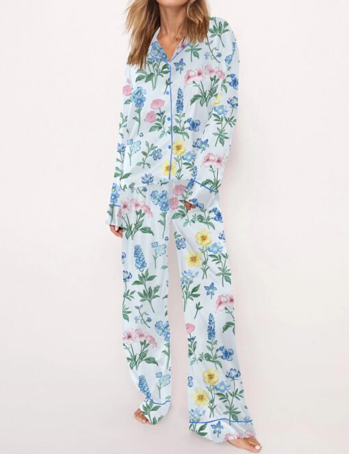 Floral Silky Satin Pajama Set For Women - Image 2