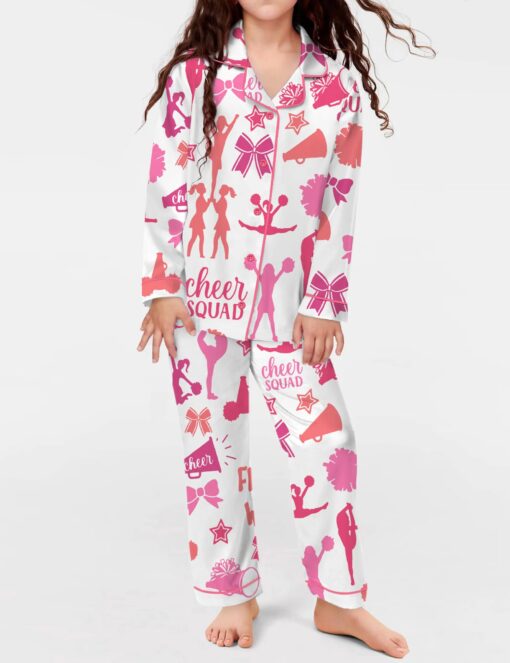 Cheerleading Silky Satin Pajama Set For Kids - Image 6
