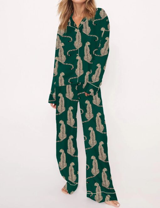 Cheetah Satin Pajama Set For Women - Image 7