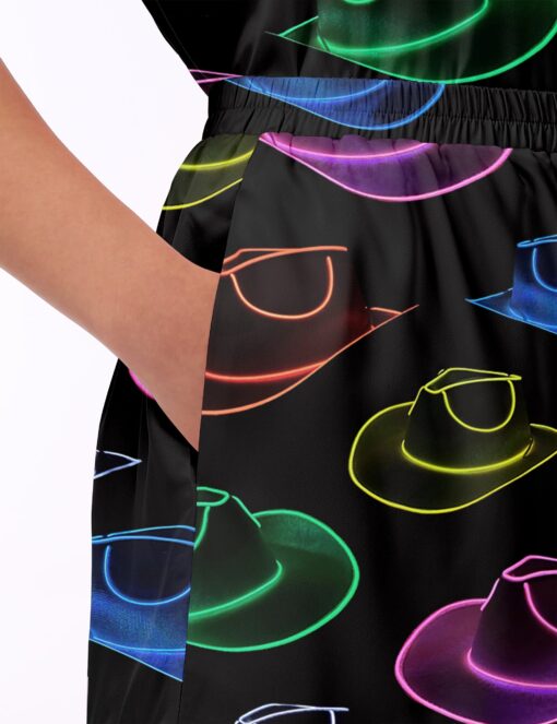 Cowgirl Hat Party Satin Pajama Set For Women - Image 4