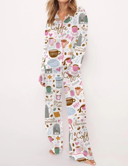 Coffee Silky Satin Pajama Set For Women - Image 6