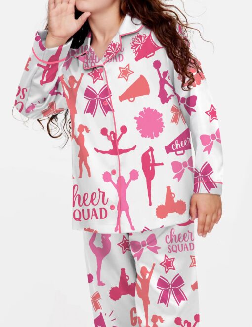 Cheerleading Silky Satin Pajama Set For Kids - Image 4