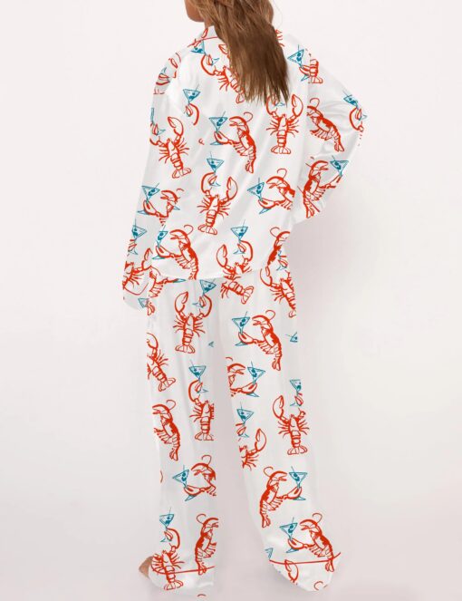 Martini Lobster Silky Satin Pajama Set For Women - Image 4