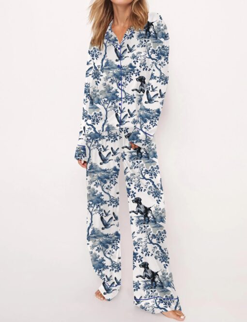 German Shorthaired Pointer Silky Satin Pajama Set For Women - Image 7