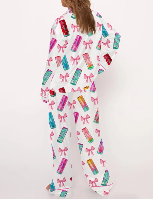 Summer Energy Drink Silky Satin Pajama Set For Women - Image 6