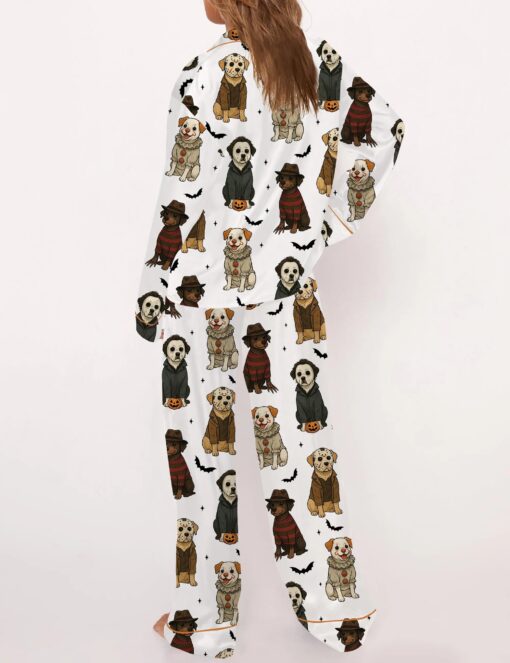 Halloween Spooky Paw Silky Satin Pajama Set For Women - Image 7