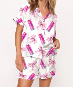 Coquette Energy Drinks Satin Pajama Set For Women