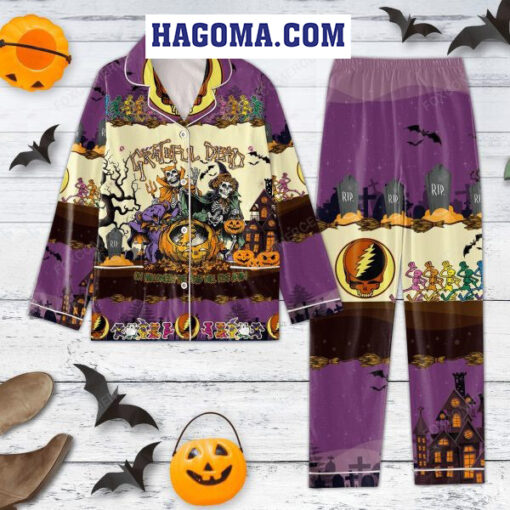 Grateful Dead On Halloween The Dead Will Rise Again Pajamas Set