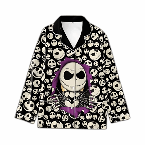The Nightmare Before Christmas Jack Skellington Skull Polyester Pajamas Set - Image 2