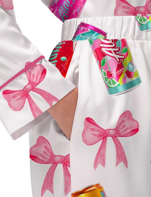 Summer Energy Drink Silky Satin Pajama Set For Women - Image 8