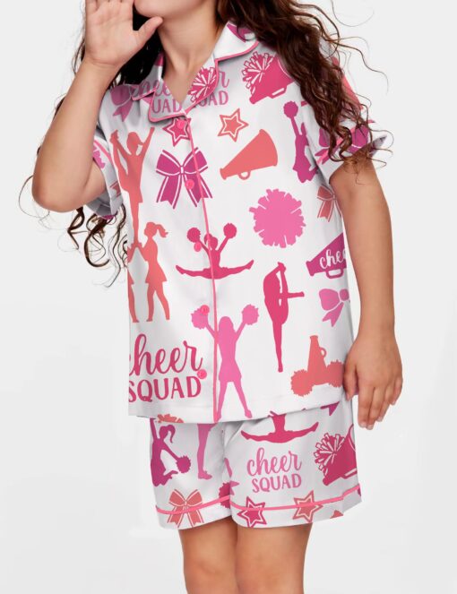 Cheerleading Silky Satin Pajama Set For Kids - Image 2