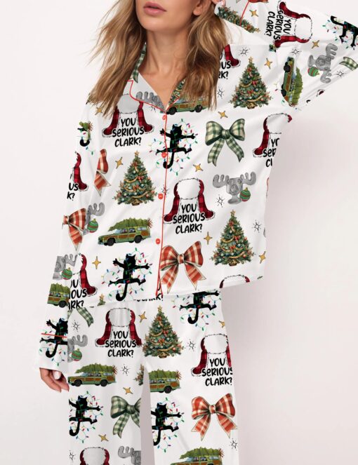 You Serious Clark Christmas Silky Satin Pajama Set For Women - Image 7