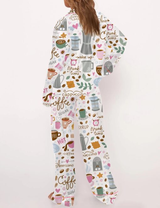 Coffee Silky Satin Pajama Set For Women - Image 7