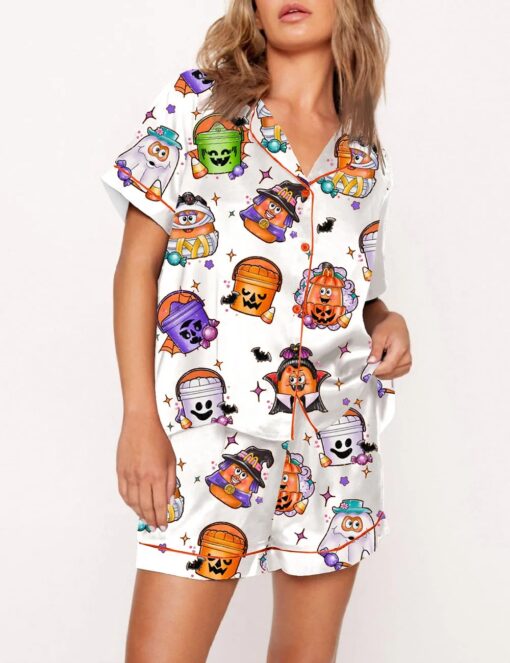 Women's 90's Nostalgic Halloween Nugs Satin Pajama Set - Image 2