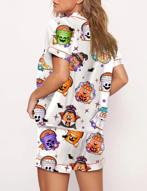 Women's 90's Nostalgic Halloween Nugs Satin Pajama Set - Image 3