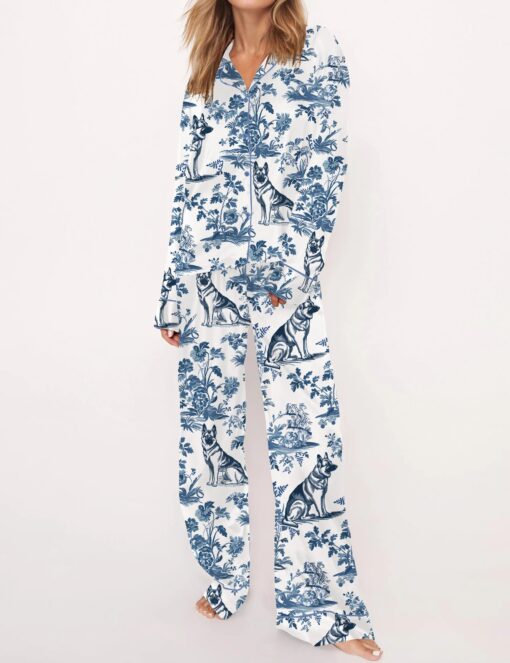 German Shepherd Silky Satin Pajama Set For Women - Image 5