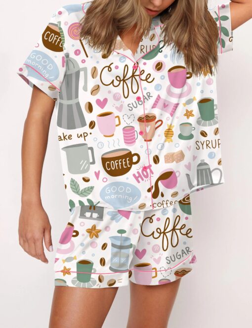 Coffee Silky Satin Pajama Set For Women - Image 2