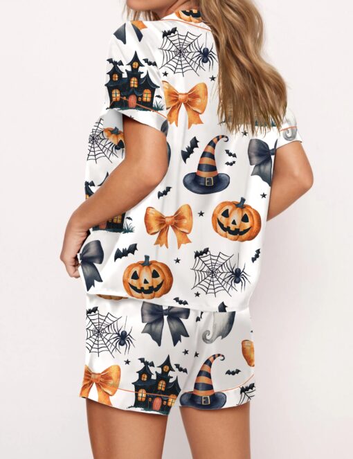 Coquette Halloween Silky Satin Pajama Set For Women - Image 3