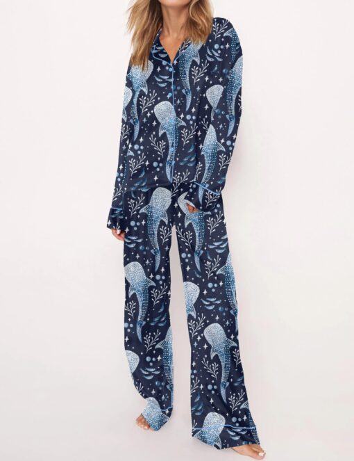 Whale Shark Satin Pajama Set For Women - Image 4