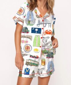 Charleston Travel Silky Satin Pajama Set For Women