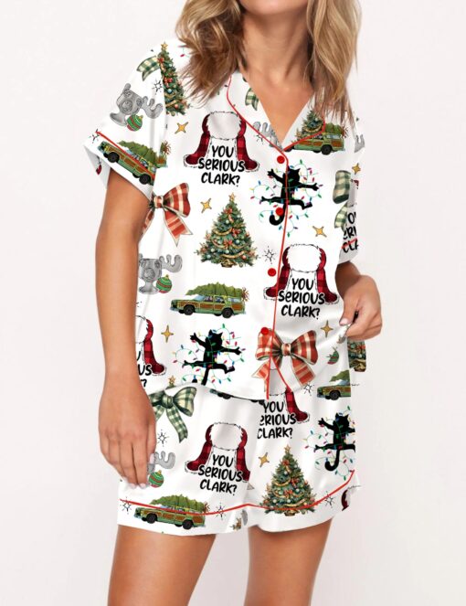 You Serious Clark Christmas Silky Satin Pajama Set For Women - Image 2