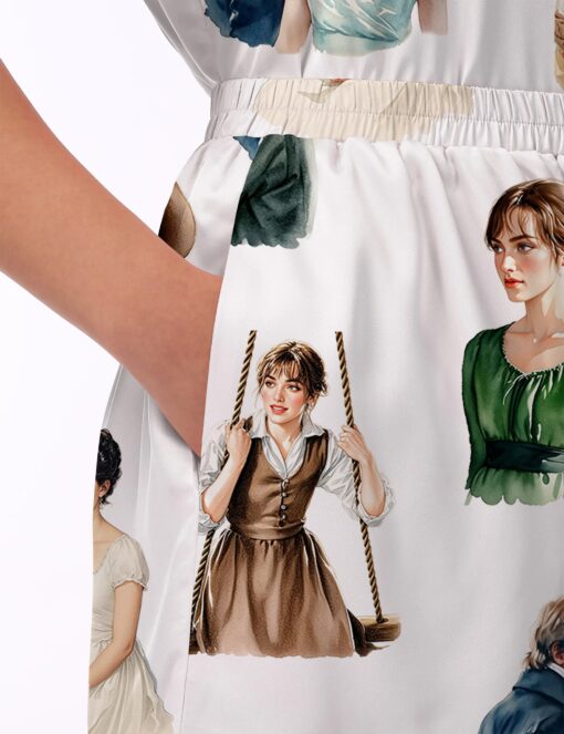 Pride And Prejudice Movie Silky Satin Pajama Set For Women - Image 4