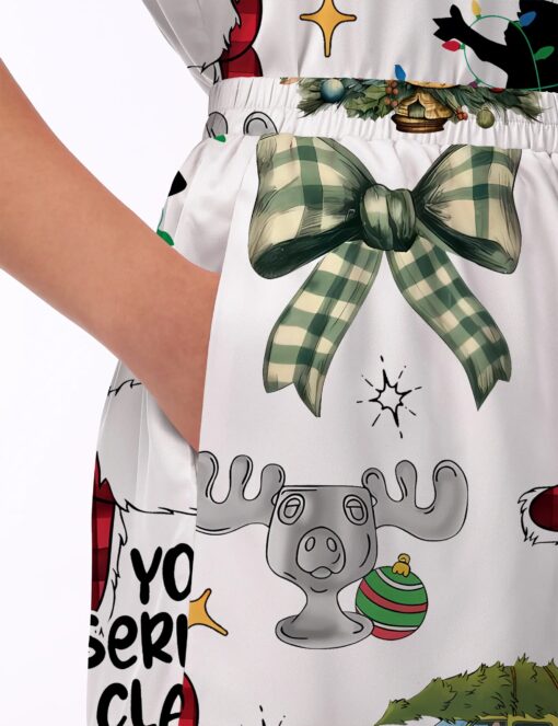 You Serious Clark Christmas Silky Satin Pajama Set For Women - Image 4