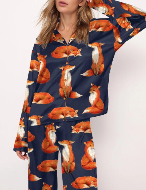 Fox Satin Pajama Set For Women - Image 5