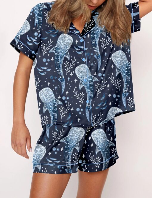 Whale Shark Satin Pajama Set For Women - Image 2