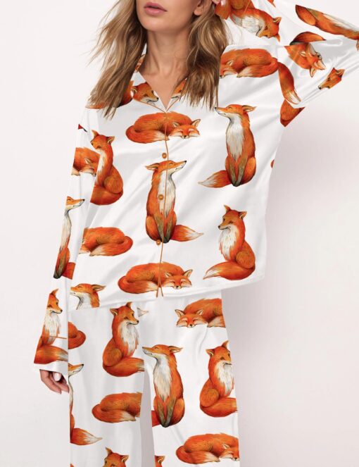 Fox Satin Pajama Set For Women - Image 6