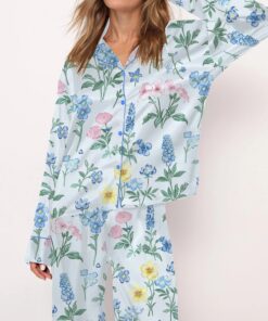 Floral Silky Satin Pajama Set For Women