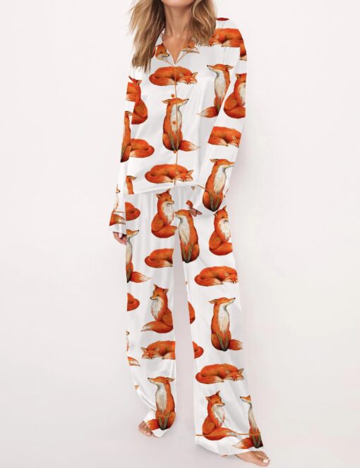 Fox Satin Pajama Set For Women - Image 7
