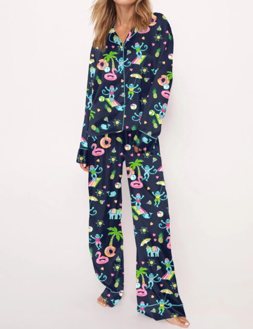 Kentucky Derby Horse Satin Pajama Set For Women - Image 3
