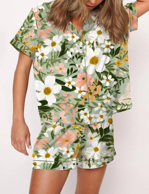 Jungle With Cheetahs Striped Satin Pajama Set For Women - Image 2