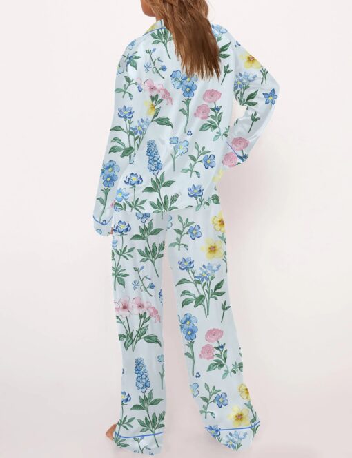 Floral Silky Satin Pajama Set For Women - Image 3