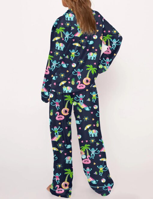 Kentucky Derby Horse Satin Pajama Set For Women - Image 4