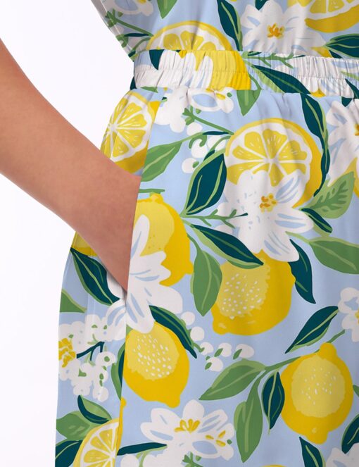 Florida Lemon Silky Satin Pajama Set For Women - Image 4