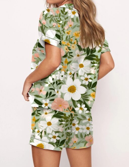 Jungle With Cheetahs Striped Satin Pajama Set For Women - Image 3
