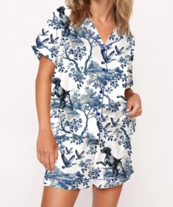 German Shorthaired Pointer Silky Satin Pajama Set For Women