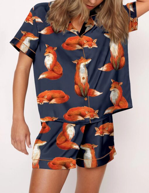 Fox Satin Pajama Set For Women - Image 3