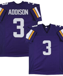 Jordan Addison Minnesota Vikings Purple Pro Style Jersey - All Stitched