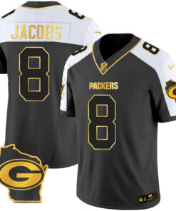 Josh Jacobs Green Bay Packers Home Patch Gold Vapor Jersey - All Stitched