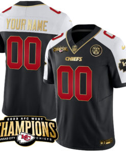 Kansas City Chiefs 2023 AFC West Champions Patch Vapor Limited Custom Jersey V2 - All Stitched