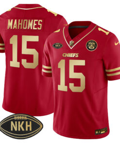 Kansas City Chiefs NKH Patch Red Gold 2023 Vapor Limited Jersey - All Stitched
